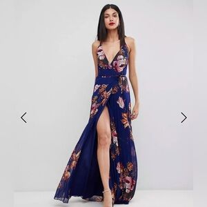 ASOS TALL Floral Cami Pleated Maxi Dress, UK12/US8